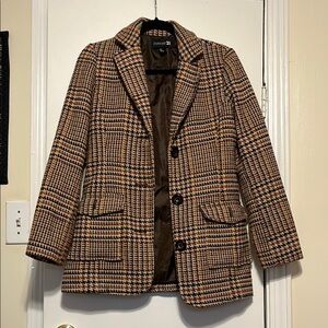 Neutral Houndstooth Blazer